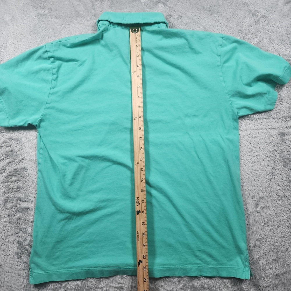 Patagonia Trout Fitz Roy Polo Shirt Mens Medium Green Organic Cotton Summer - Picture 8 of 10